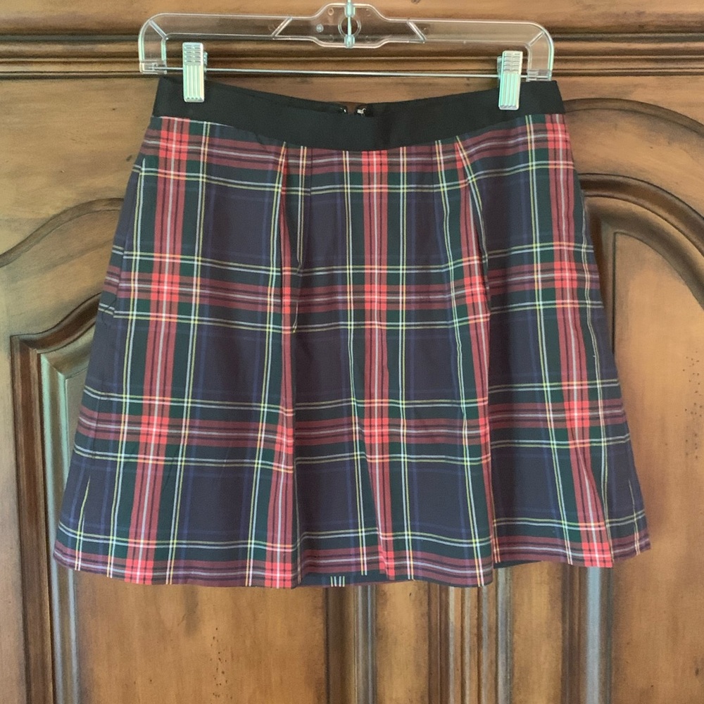 J Crew Factory Black Stewart Tartan Plaid Skirt